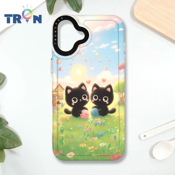 TRON IPHONE 16 PLUS 貓咪與毛線球系列 MAGSAFE 磁吸 防摔 太空殼 透白 手機殼
