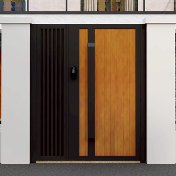 【免運/可開票】鋁合金庭院中式別墅大門木紋戶外花園入戶門民宿雙開門院子 出貨快P0319