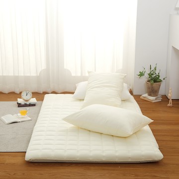 韓國製素色純棉絎縫床墊套  S (110 x 185 cm)  象牙白