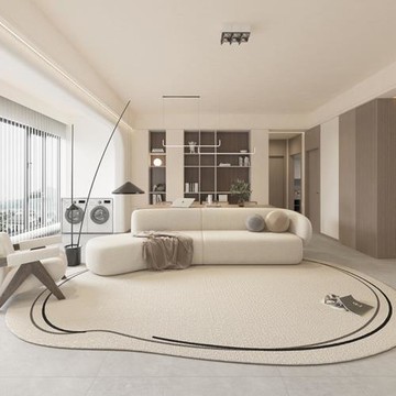 輕奢家用客廳地毯不規則沙發茶幾地墊臥室地毯全鋪ins仿羊絨地毯