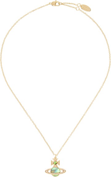 Vivienne Westwood 金色 & 绿色 Rina Pendant 项链