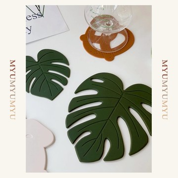 隔日到貨｜植物造型矽膠隔熱杯墊 防滑茶杯墊 餐桌防潮隔熱墊 可愛創意杯墊 居家餐具擺飾｜MYUMYU 沐慕家居 台灣