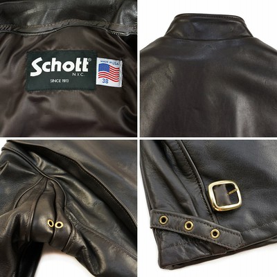 ショット SCHOTT 141 シングルライダース ブラウン BIG SIZE