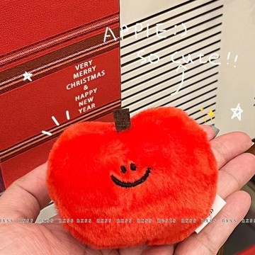 ins可愛蘋果檸檬掛件毛絨公仔書包掛飾學生少女心情侶鑰匙扣禮物