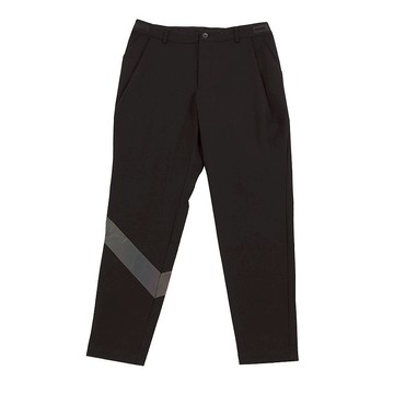 剪接反光修身褲 - 黑