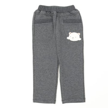 PIPPY可愛窺看小熊鬆緊長褲 深灰-110