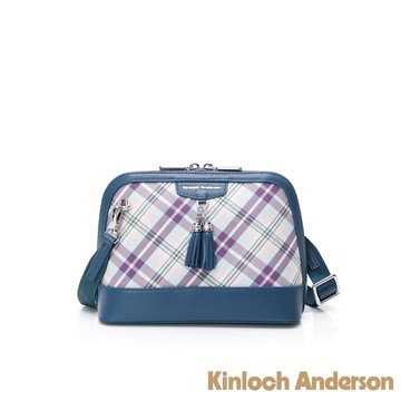 【金安德森】TASSEL 經典格紋貝殼斜側包-藍色