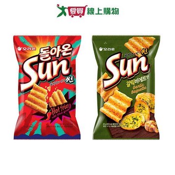 好麗友陽光波浪玉米脆片系列(香辣/香蒜奶油)(80G/包)【愛買】