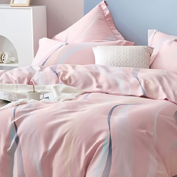 夢之語 吸濕排汗萊賽爾纖維七件式鋪棉床罩組  雙人  水榭迷莎