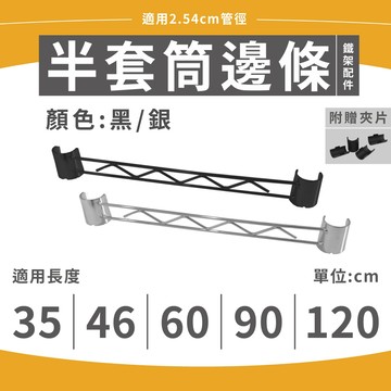 【鐵架配件】邊條｜雙色多尺寸▶ （銀／黑） 邊條補強桿 側邊條 補強桿 側邊條 鐵架 收納架 層架