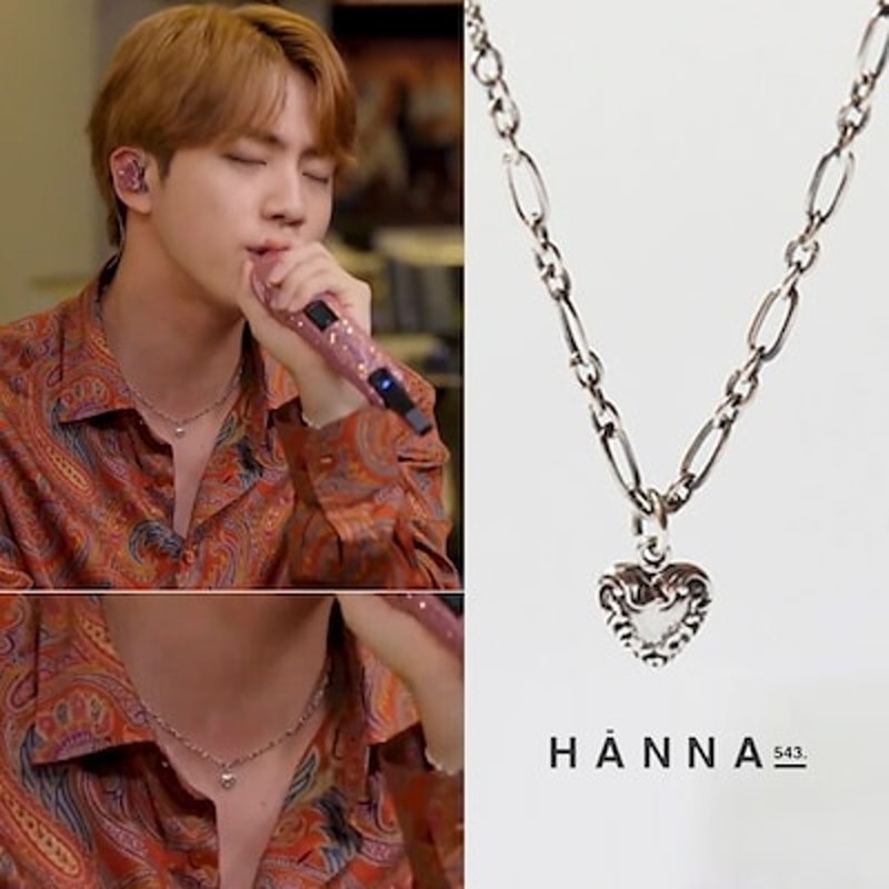 bts jin着用 Necklace(N375)ローズゴールド ネックレス ガーネット 