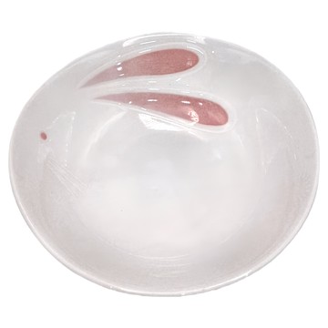 佐和陶瓷 深皿  兔子圖案  陶瓷材質  容量220mL  4吋  粉兔  1個