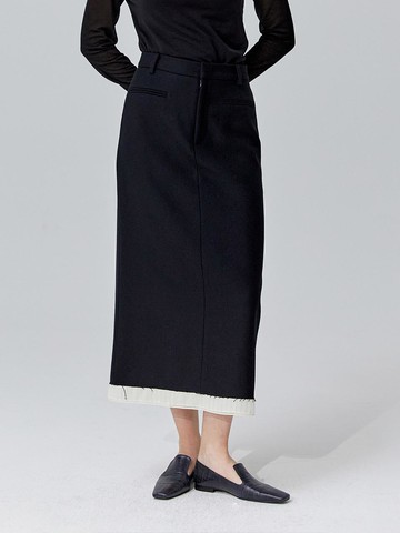 Wool H-line Twill Skirt