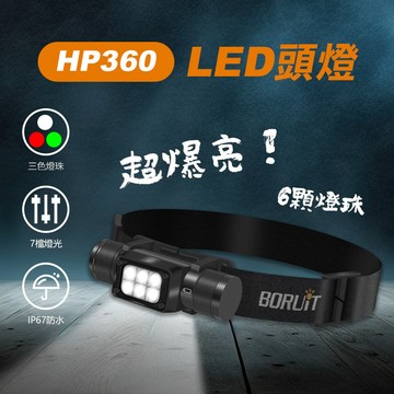 【我是板橋人】HP360 頭戴式LED頭燈(紅/綠/白三種光) 露營燈 登山燈 夜釣燈 照明燈 頭燈 頭戴式頭燈 現貨