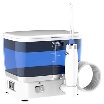 Kinyo 攜帶型家用健康沖牙機 附標準噴頭 2個 + Micro USB充電線 + 收納包 138 x 120 x 103mm 495g  IR-1005  白色 + 藍色