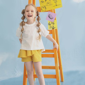 【出清優惠】 簡約風娃娃衫 白/黃