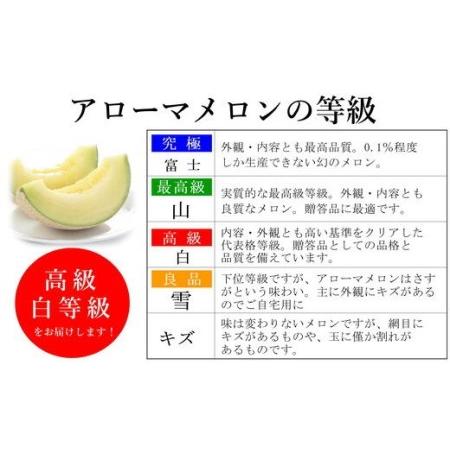 ふるさと納税 013-19　高級 マスクメロン 静岡県産アローマメロン　白級  2玉 　化粧箱入 静岡県牧之原市