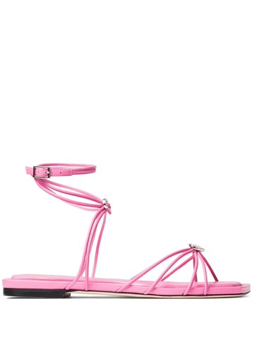 Jimmy Choo - Indiya flat strappy sandals - women - Leather/Leather/Calf Leather - 34 - Pink