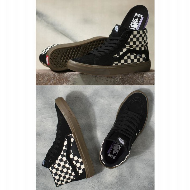 VANS バンズ スニーカー BMX CHECKERBOARD SK8-HI BLACK DARK GUM VN0005V039L1 チェッカーボード  スケートハイ スケハイ ハイカット メンズ レディース | LINEブランドカタログ