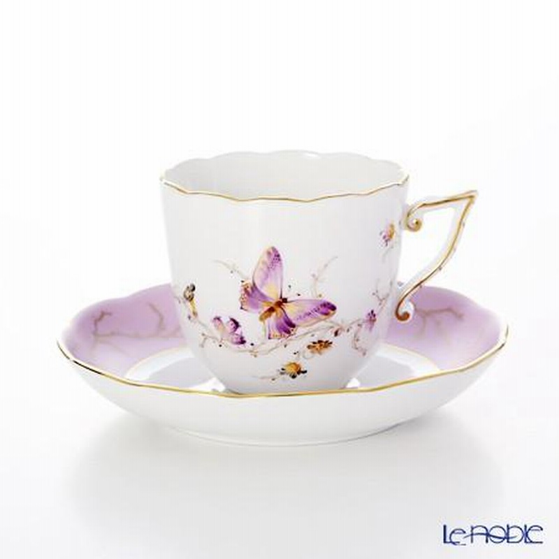 ヘレンド 豪華・カップ&ソーサー = 花鳥蝶 たのむ
