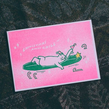 插畫手寫卡片 聖誕節-Christmas and Chill