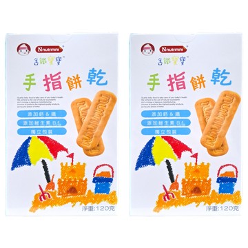 Nutrinini 脆妮妮 寶寶餅 添加鈣及鐵 添加維生素B1 獨立包裝 適合8個月以上寶寶  原味  120g  2盒