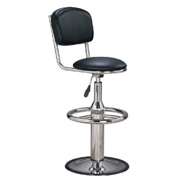 傢俱屋 貝芬電金圓盤吧台椅 黑 高