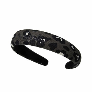 韓國 emis CORDUROY EMIS LEOPARD HAIRBAND 韓國製 燈芯絨豹紋髮箍 深灰色DARKGRAY