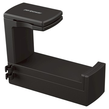 peripower 桌邊夾式頭戴型雙掛式耳機架 適用多種桌面板材 橡膠止滑墊  MO-23  黑色  1個