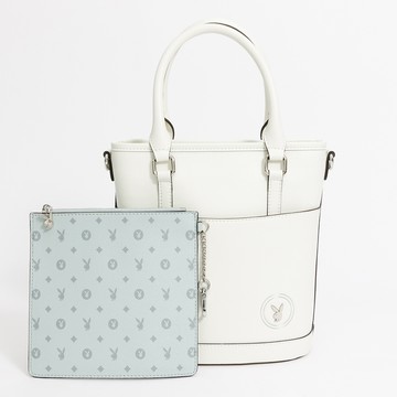 PLAYBOY-水桶包附長背帶 Twilight系列 - 米白色(541-0804-01-6)