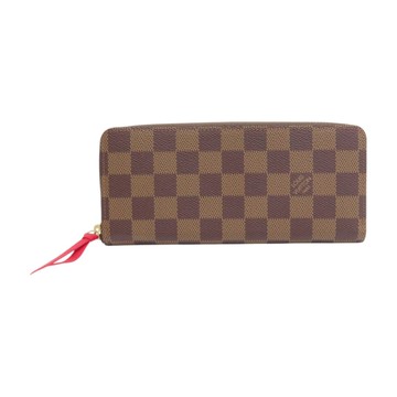 LOUIS VUITTON LV 路易威登 棕色 棋盤格帆布 Clemence 錢包 拉鍊長夾 N60534 【二手名牌BRAND OFF】