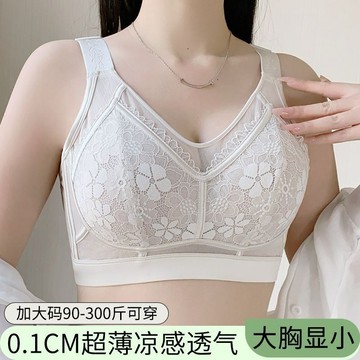 【FG超大罩杯】大尺碼內衣 蕾絲網紗 性感內衣 全罩杯 無鋼圈 收副乳 防下垂 防走光內衣 大碼文胸 夏季超薄 透氣內衣