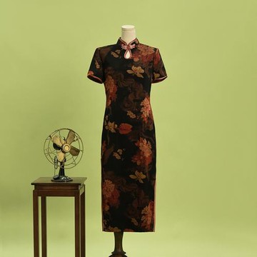 夏季奧特萊斯品牌女裝中式氣質高級感裙子復古民國風旗袍 QP19790