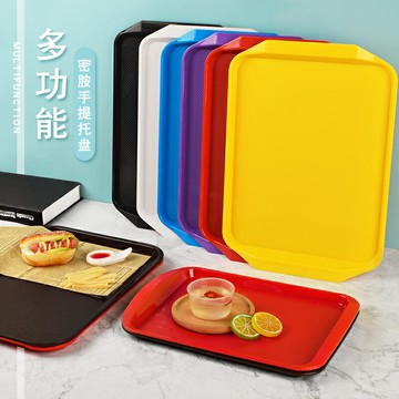 商用彩色中式快餐托盤長方形大號水杯茶盤酒店餐廳拉面碗塑料托盤