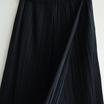 【蛋植物古著】雙層飾片純色壓褶古著長褲