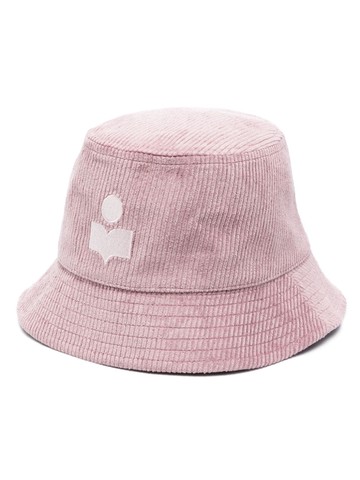 ISABEL MARANT - logo-embroidered ribbed bucket hat - women - Cotton/Polyester/Cotton/Linen/Flax - 57 - Purple