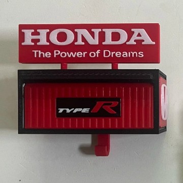 免運🔥HONDA車庫掛鉤1/64 車庫造型掛勾 模型車 鑰匙掛勾 鑰匙收納 磚頭造型車庫 可放 Tomica 紅 黑磚