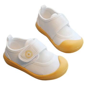 bebehome 小童網面透氣帆布小白鞋 PVC防滑鞋底  170mm  黃色