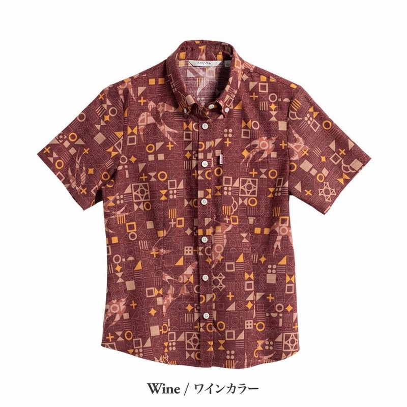 かりゆしウェア 沖縄 アロハシャツ MAJUN マジュン かりゆし 結婚式 売れ筋商品|||レディースシャツラウンド裾 送料/代引手数料無料 幾何燕 かりゆしウェア 沖縄 アロハシャツ MAJUN マジュン かりゆし