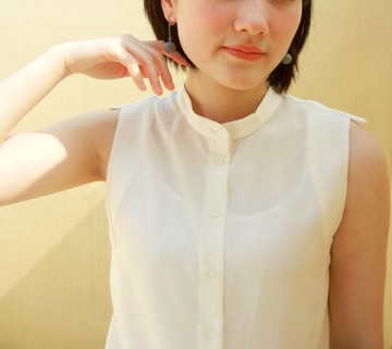 *coucoubird*灰白混色軟陶耳環/延長式