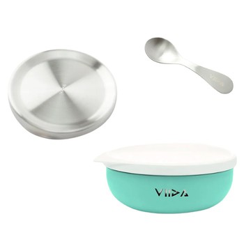 VIIDA - [官方直營] SOUFFLÉ 抗菌不鏽鋼餐具 入學必備3件組-湖水綠