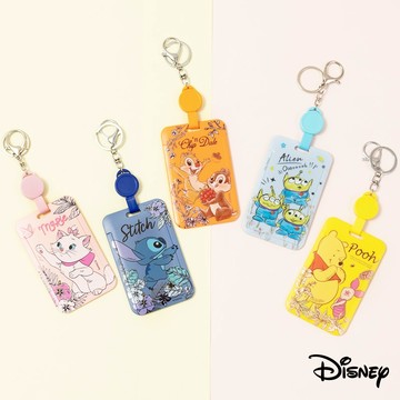 【R.FUN SHOP】迪士尼伸縮滑蓋證件套 多款任選 史迪奇  維尼 三眼怪 熊抱哥 瑪麗貓 奇奇蒂蒂 唐老鴨