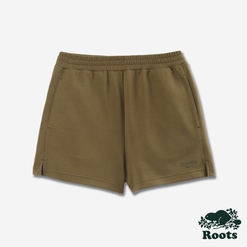 Roots女裝- COLOUR BLOCK 工裝短褲-暗綠