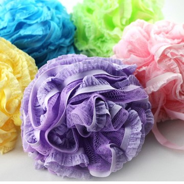 韓國蕾絲花邊浴球 沐浴花糖果色蕾絲花邊多彩沐浴球 洗澡起泡網