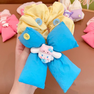 2025新款庫洛米大腸發圈不傷發高彈力盤發頭繩小女孩彩色發圈發飾 z8095