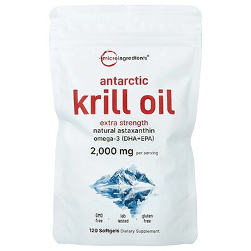 Micro Ingredients, 南極磷蝦油，120 粒軟膠囊（每粒軟膠囊 1,000 毫克）