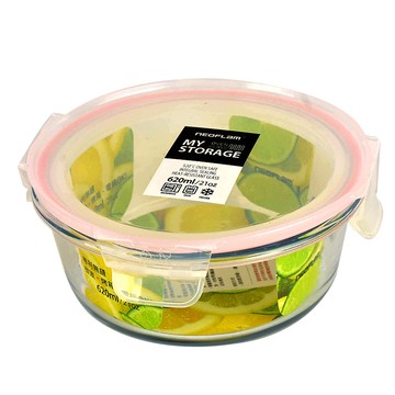 NF專利耐熱玻璃保鮮盒圓400ml