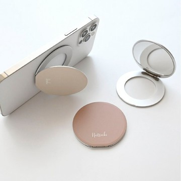 MagSafe 相容【附鏡子 莫蘭迪色 手機支架 客製化刻字】MagSafe 輕薄 輕巧 摺疊 防滑 FZ15U