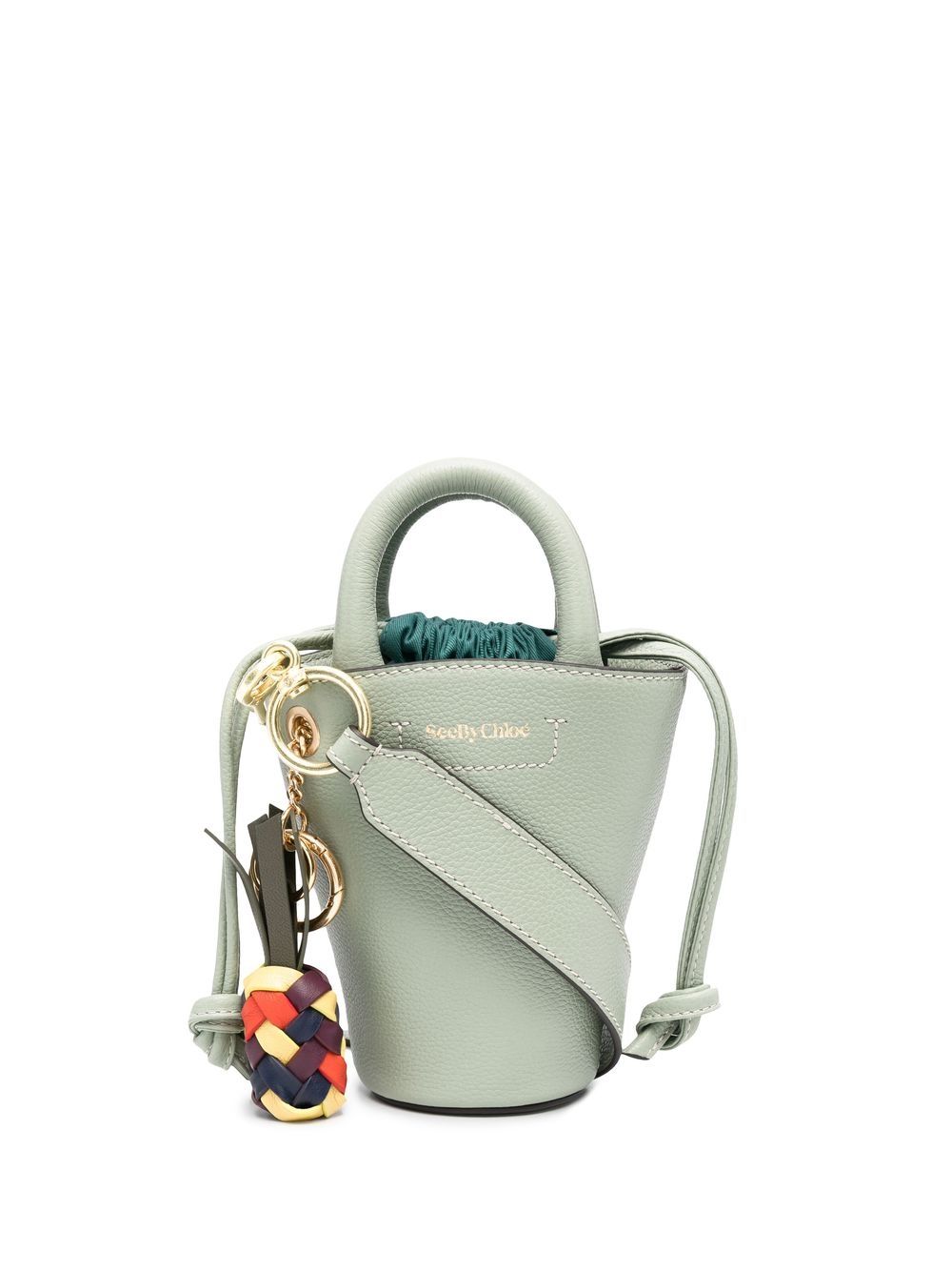 See by Chloé - mini Cecilya bucket bag - women - Cotton/Calf Leather - One Size - Green