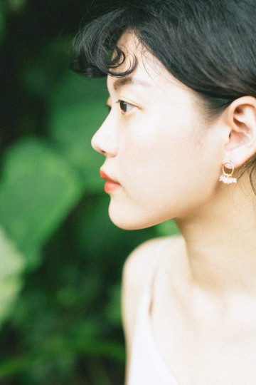 14K 星星鑽圈耳針